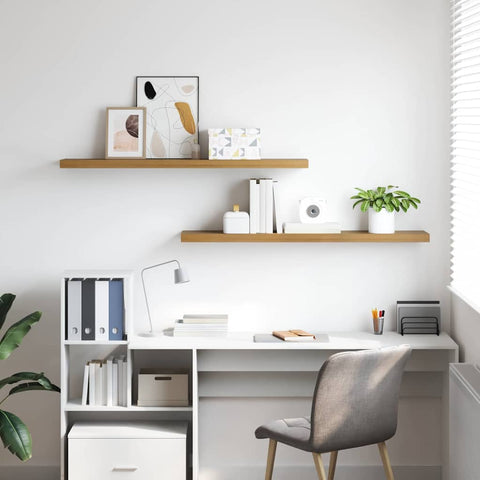 vidaXL Wall Shelf 2 pcs Brown 120 x 23.5 x 4 cm Engineered Wood