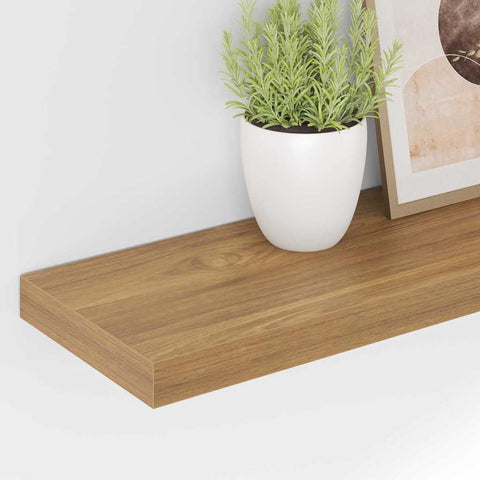 vidaXL Wall Shelf 4 pcs Brown 120 x 23.5 x 4 cm Engineered Wood