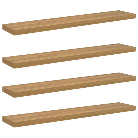 vidaXL Wall Shelf 4 pcs Brown 120 x 23.5 x 4 cm Engineered Wood