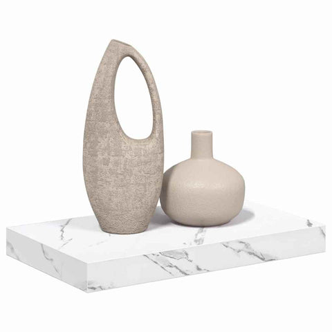vidaXL Wall Shelf White Marble 40 x 23.5 x 4 cm Engineered Wood