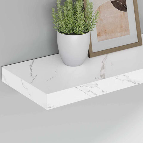 vidaXL Wall Shelf White Marble 60 x 23 x 4 cm Engineered Wood