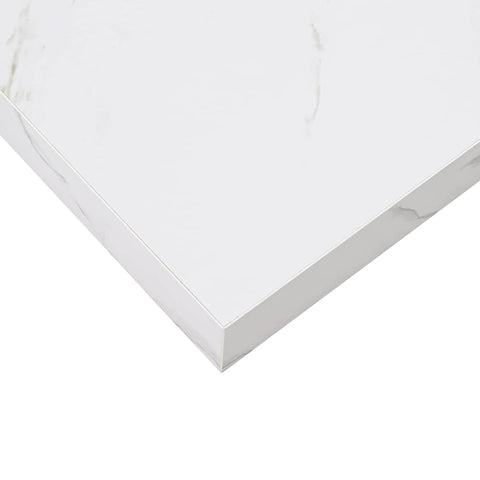 vidaXL Wall Shelf 2 pcs White Marble 60 x 23.5 x 4 cm Engineered Wood