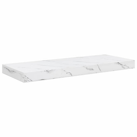 vidaXL Wall Shelf 2 pcs White Marble 60 x 23.5 x 4 cm Engineered Wood