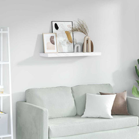vidaXL Wall Shelf White Marble 80 x 23.5 x 4 cm Engineered Wood