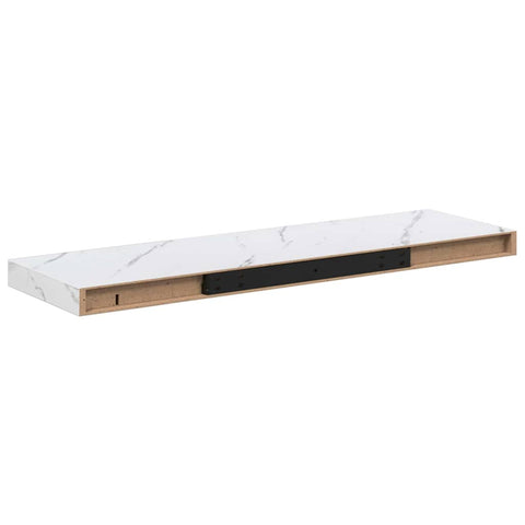 vidaXL Wall Shelf White Marble 80 x 23.5 x 4 cm Engineered Wood