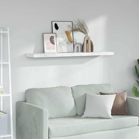 vidaXL Wall Shelf White Marble 120 x 23.5 x 4 cm Engineered Wood