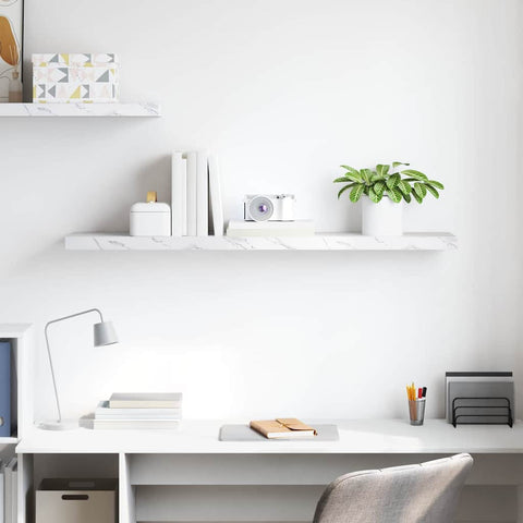 vidaXL Wall Shelf White Marble 120 x 23.5 x 4 cm Engineered Wood