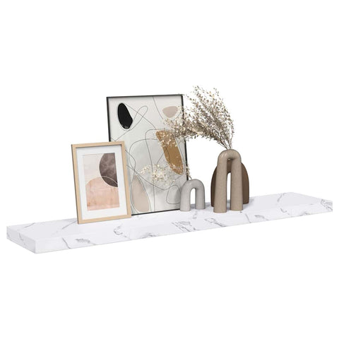 vidaXL Wall Shelf White Marble 120 x 23.5 x 4 cm Engineered Wood