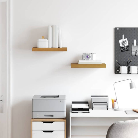 vidaXL Wall Shelf 2 pcs Beige 40 x 23.5 x 4 cm Engineered Wood