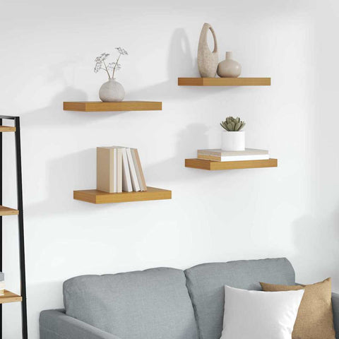 vidaXL Wall Shelf 4 pcs Beige 40 x 23.5 x 4 cm Engineered Wood