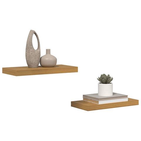 vidaXL Wall Shelf 2 pcs Beige 50 x 23 x 4 cm Engineered Wood