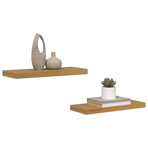 vidaXL Wall Shelf 2 pcs Beige 60 x 23.5 x 4 cm Engineered Wood