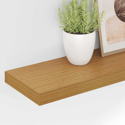 vidaXL Wall Shelf 2 pcs Beige 90 x 23.5 x 4 cm Engineered Wood
