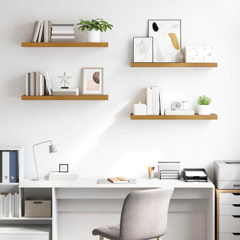 vidaXL Wall Shelf 4 pcs Beige 90 x 23.5 x 4 cm Engineered Wood