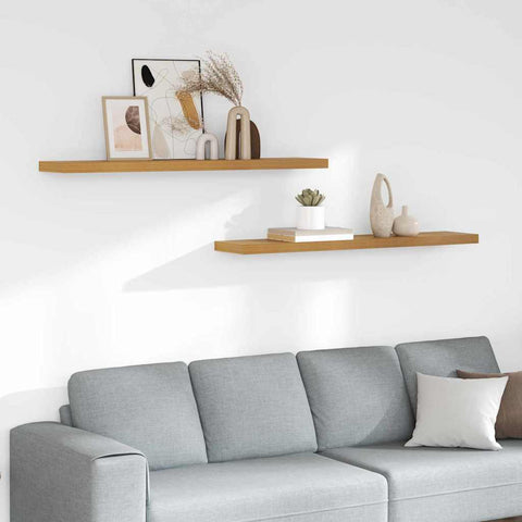 vidaXL Wall Shelf 2 pcs Beige 120 x 23.5 x 4 cm Engineered Wood