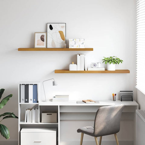 vidaXL Wall Shelf 2 pcs Beige 120 x 23.5 x 4 cm Engineered Wood
