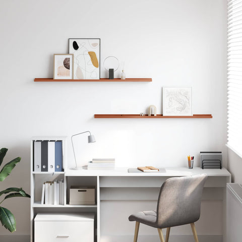 vidaXL Wall Shelf with Shelf 2 pcs Red 115 x 9 x 3 cm Engineered Wood