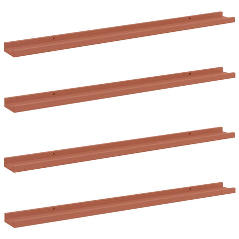 vidaXL Wall Shelf with Shelf 4 pcs Red 100 x 9 x 3 cm Engineered Wood