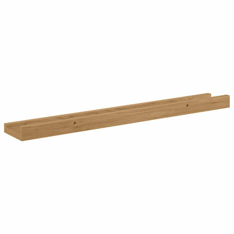 vidaXL Wall Shelf with Shelf 2 pcs Brown 60 x 9 x 3 cm Engineered Wood