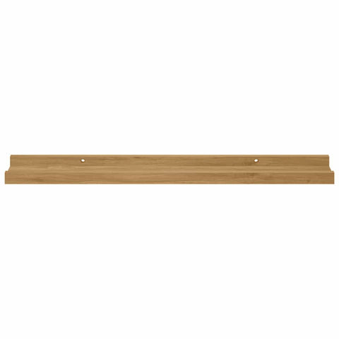 vidaXL Wall Shelf with Shelf 2 pcs Brown 60 x 9 x 3 cm Engineered Wood