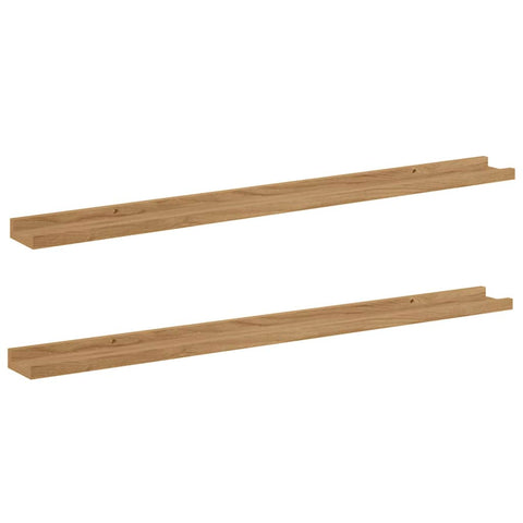 vidaXL Wall Shelf 2 pcs Brown 100 x 9 x 3 cm Engineered Wood