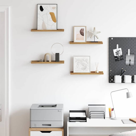 vidaXL Wall Shelf with Shelf 4 pcs Brown 40 x 9 x 3 cm Engineered Wood