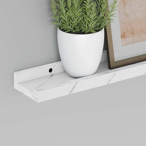 vidaXL Wall Shelf 2 pcs White Marble 40 x 9 x 3 cm Engineered Wood