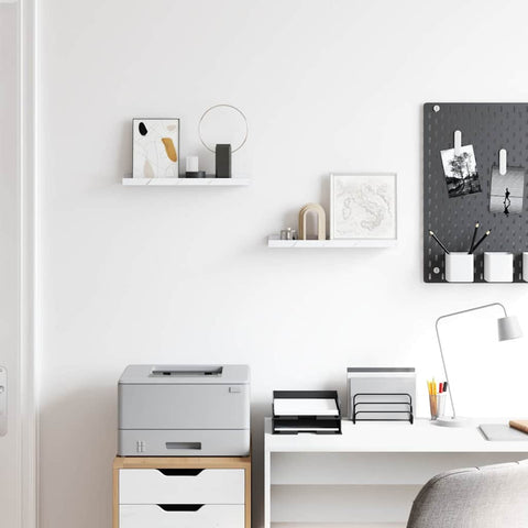 vidaXL Wall Shelf 2 pcs White Marble 40 x 9 x 3 cm Engineered Wood