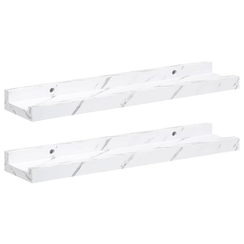 vidaXL Wall Shelf 2 pcs White Marble 40 x 9 x 3 cm Engineered Wood