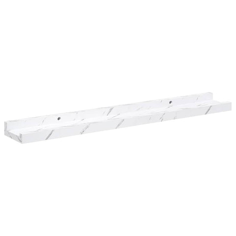 vidaXL Wall Shelf 2 pcs White Marble 60 x 9 x 3 cm Engineered Wood