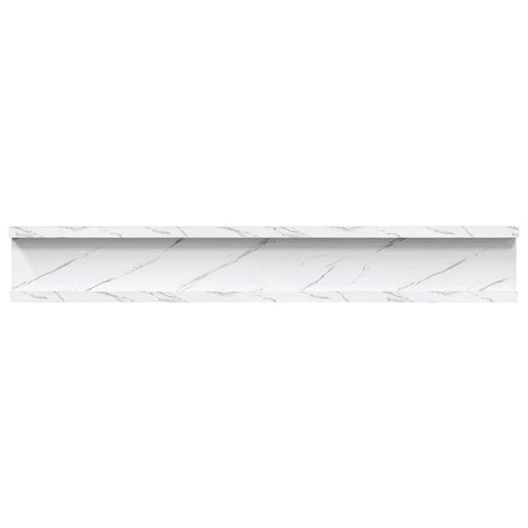 vidaXL Wall Shelf 2 pcs White Marble 60 x 9 x 3 cm Engineered Wood
