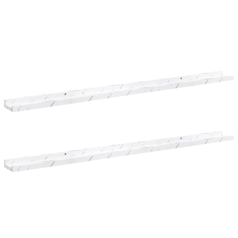 vidaXL Wall Shelf 2 pcs White Marble 115 x 9 x 3 cm Engineered Wood