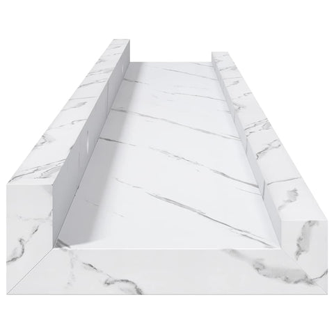 vidaXL Wall Shelf 4 pcs White Marble 60 x 9 x 3 cm Engineered Wood