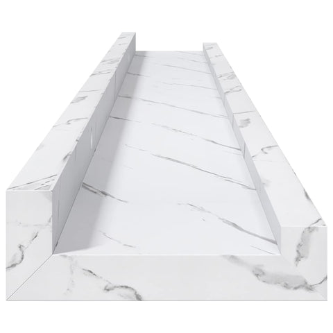 vidaXL Wall Shelf 4 pcs White Marble 80 x 9 x 3 cm Engineered Wood