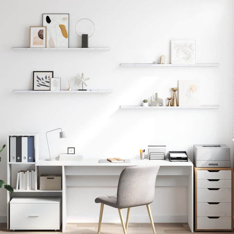 vidaXL Wall Shelf 4 pcs White Marble 115 x 9 x 3 cm Engineered Wood