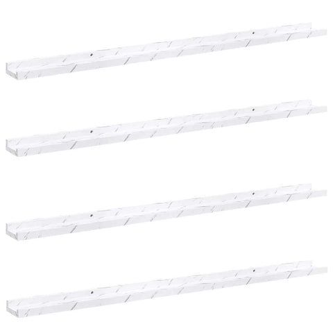vidaXL Wall Shelf 4 pcs White Marble 115 x 9 x 3 cm Engineered Wood