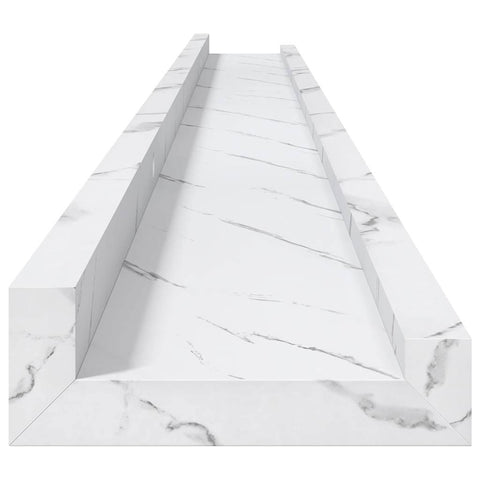 vidaXL Wall Shelf 4 pcs White Marble 115 x 9 x 3 cm Engineered Wood