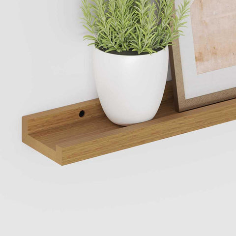 vidaXL Wall Shelf with Shelf 2 pcs Beige 40 x 9 x 3 cm Engineered Wood