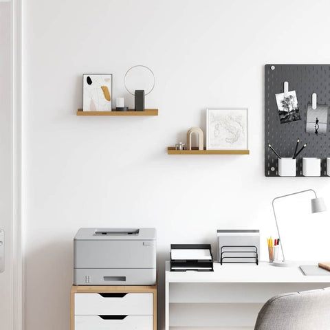 vidaXL Wall Shelf with Shelf 2 pcs Beige 40 x 9 x 3 cm Engineered Wood