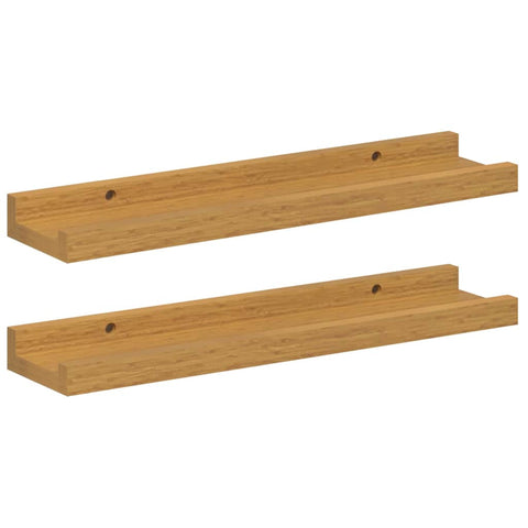 vidaXL Wall Shelf with Shelf 2 pcs Beige 40 x 9 x 3 cm Engineered Wood