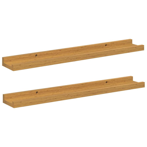 vidaXL Wall Shelf with Shelf 2 pcs Beige 60 x 9 x 3 cm Engineered Wood