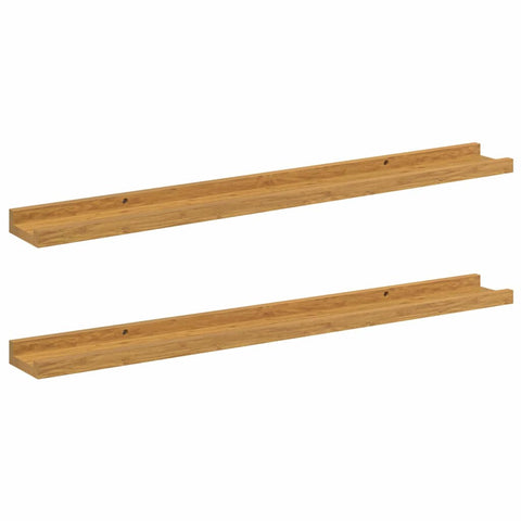 vidaXL Wall Shelf with Shelf 2 pcs Beige 80 x 9 x 3 cm Engineered Wood