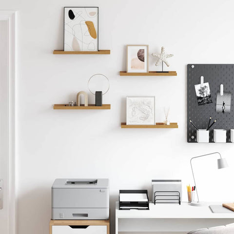 vidaXL Wall Shelf with Shelf 4 pcs Beige 40 x 9 x 3 cm Engineered Wood