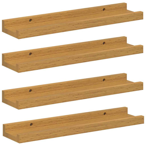 vidaXL Wall Shelf with Shelf 4 pcs Beige 40 x 9 x 3 cm Engineered Wood