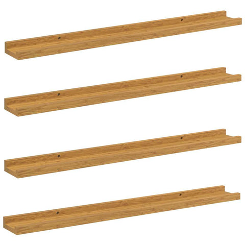 vidaXL Wall Shelf with Shelf 4 pcs Beige 80 x 9 x 3 cm Engineered Wood