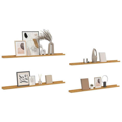 vidaXL Wall Shelf 4 pcs Beige 115 x 9 x 3 cm Engineered Wood