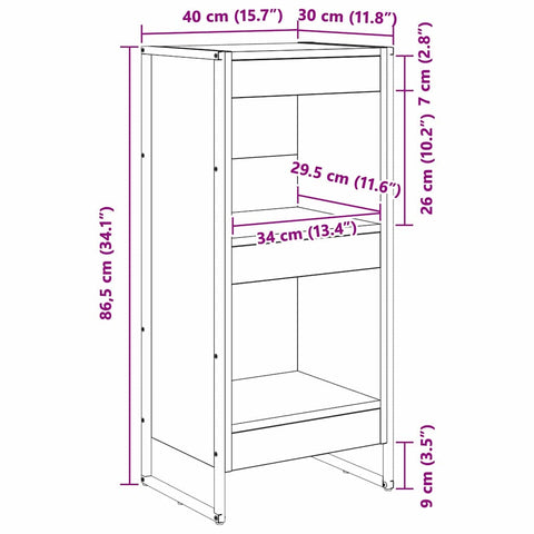 vidaXL Book Cabinet Black Oak 40 x 30 x 86.5 cm Engineered Wood