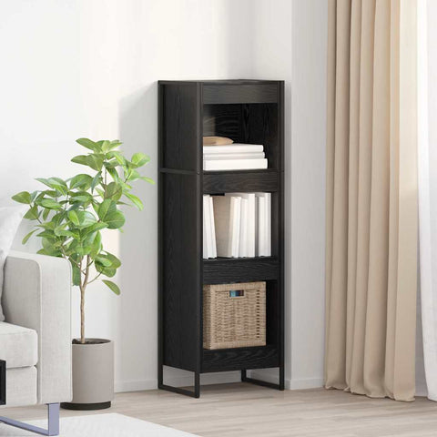 vidaXL Book Cabinet Black Oak 40 x 30 x 121 cm Engineered Wood