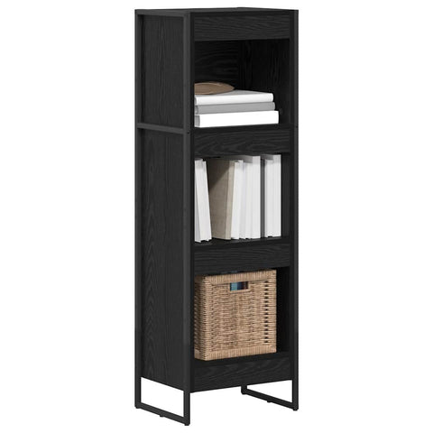 vidaXL Book Cabinet Black Oak 40 x 30 x 121 cm Engineered Wood
