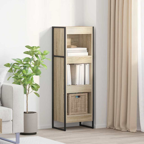 vidaXL Book Cabinet Sonoma 40 x 30 x 121 cm Engineered Wood